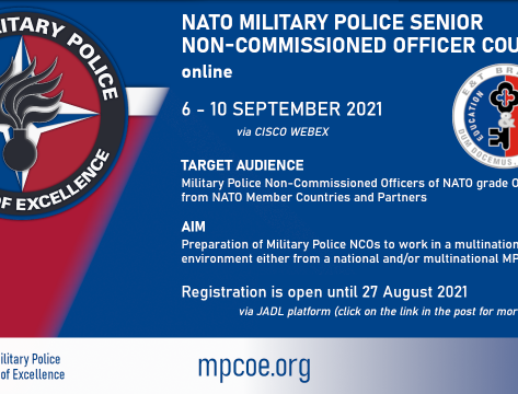 NATO Military Police Senior Non-Commissioned Officer Course 2021 online