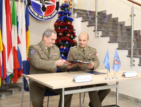 ​The very first change of command and farewell ceremony at the NATO Military Police Centre of Excellence.