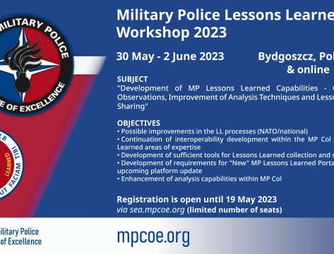 Military Police Lessons Learned Workshop 2023